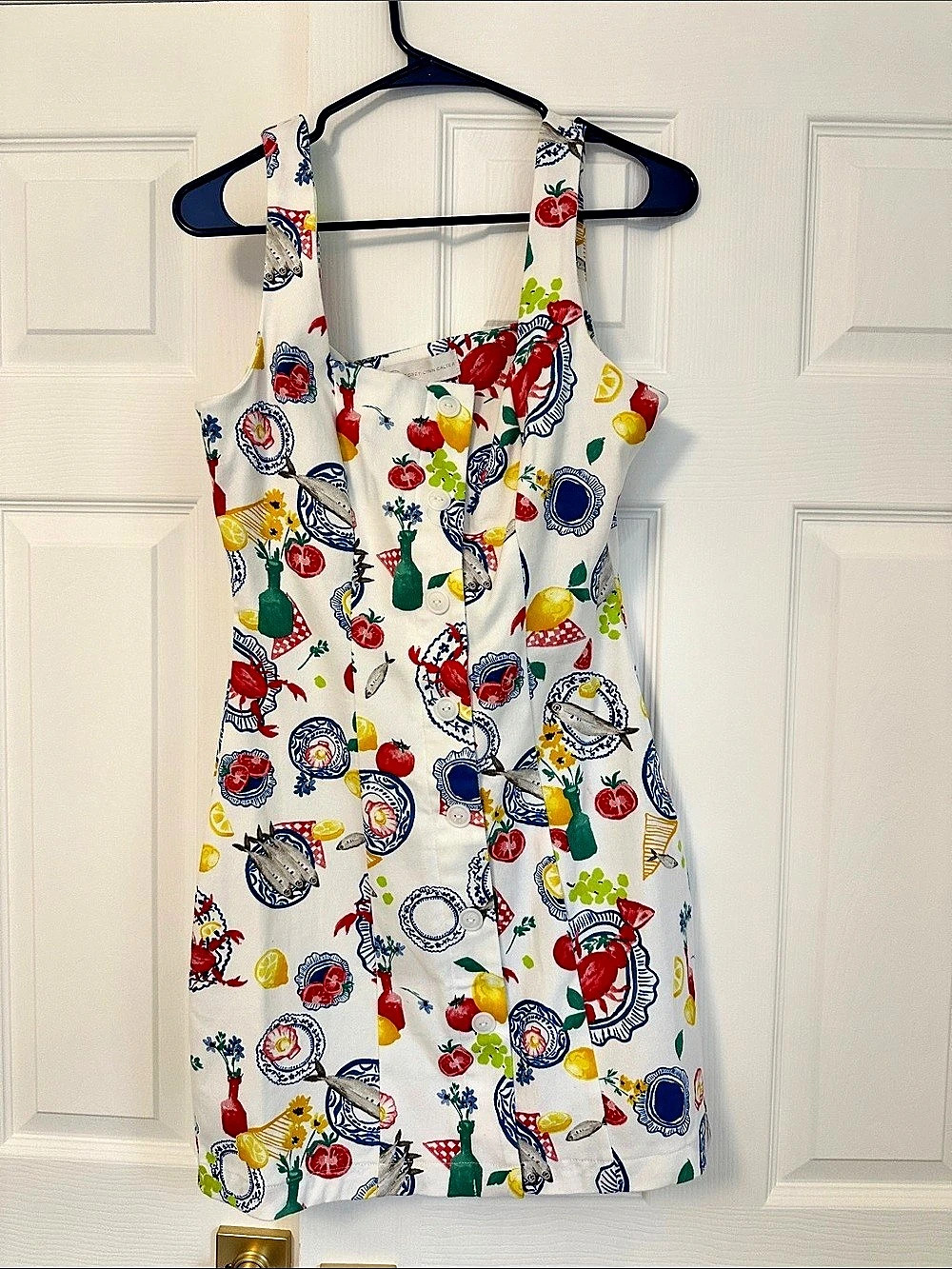 Corey Lynn Calter Printed Tank dress in White & Red Size XS Like New
